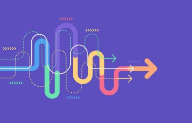 Soyut ok yönü. Teknoloji geçmişi. Yüksek hız. Yüksek teknoloji.