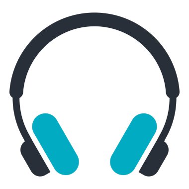 Beyaz arkaplanda kulaklık simgesi izole edildi