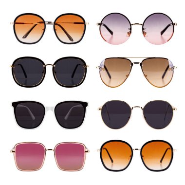 Güneş gözlüğü beyaz arkaplanda izole edildi 