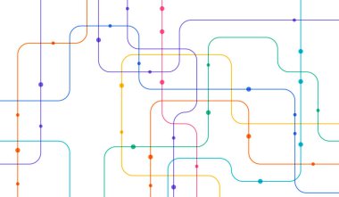 Devre çizgileri ve noktaları birleştir. Ağ teknolojisi ve Bağlantı kavramı. Yerel ağ düğümleri bağlantıları