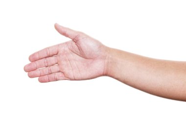 Beyaz arkaplanda el izole