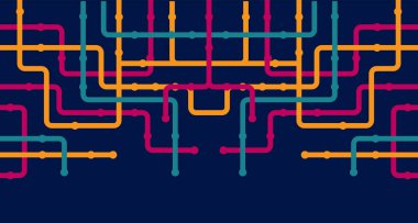 Devre çizgileri ve noktaları birleştir. Ağ teknolojisi ve Bağlantı kavramı. Yerel ağ düğümleri bağlantıları