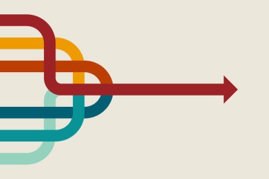 Soyut ok yönü. İş yatırımından başarıya. finansal veri grafiği stratejisi. Teknoloji geçmişi. Yüksek hız.