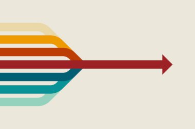 Soyut ok yönü. İş yatırımından başarıya. finansal veri grafiği stratejisi. Teknoloji geçmişi. Yüksek hız.