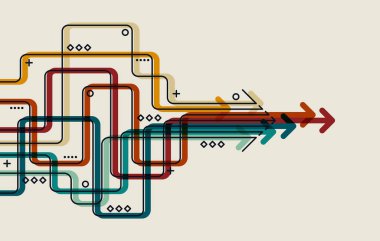 Soyut ok yönü. İş yatırımından başarıya. finansal veri grafiği stratejisi. Teknoloji geçmişi. Yüksek hız.