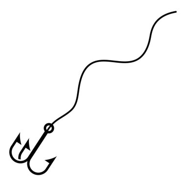 Balık kancası simgesi beyaz arkaplanda izole edildi