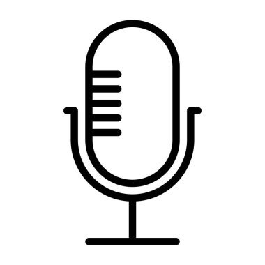 Beyaz arkaplanda mikrofon vektör simgesi