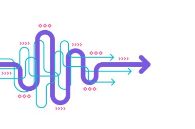 Soyut ok yönü. İş yatırımından başarıya. finansal veri grafiği stratejisi. Teknoloji geçmişi. Yüksek hız.