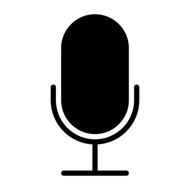 Beyaz arkaplanda mikrofon vektör simgesi