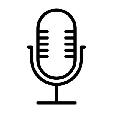 Beyaz arkaplanda mikrofon vektör simgesi