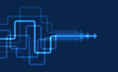Soyut ok yönü. İş yatırımından başarıya. finansal veri grafiği stratejisi. Teknoloji geçmişi. Yüksek hız.