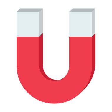 Beyaz arkaplanda mıknatıs simgesi izole edildi