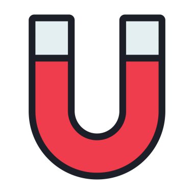 Beyaz arkaplanda mıknatıs simgesi izole edildi