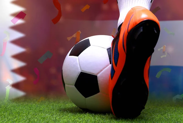 Competição Taça Futebol Entre Qatar Nacional Países Baixos — Fotografia de Stock