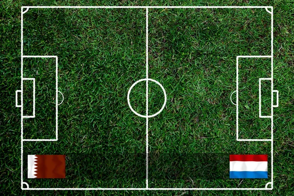 Zawody Pucharu Piłki Nożnej Pomiędzy Katarem Holandią Narodową — Zdjęcie stockowe