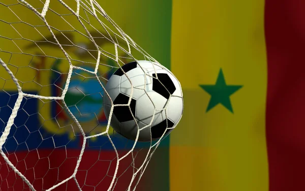 Zawody Pucharu Piłki Nożnej Pomiędzy Narodowym Ekwadorem Narodowym Senegalem — Zdjęcie stockowe