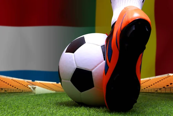 Zawody Pucharu Piłki Nożnej Pomiędzy Narodową Holandią Senegalem — Zdjęcie stockowe