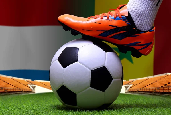 Змагання Футболу Між Збірними Нідерландів Сенегалу — стокове фото