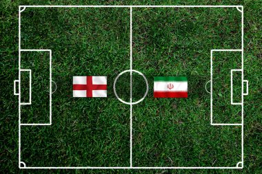 Ulusal İngiltere ile İran arasındaki futbol kupası yarışması.