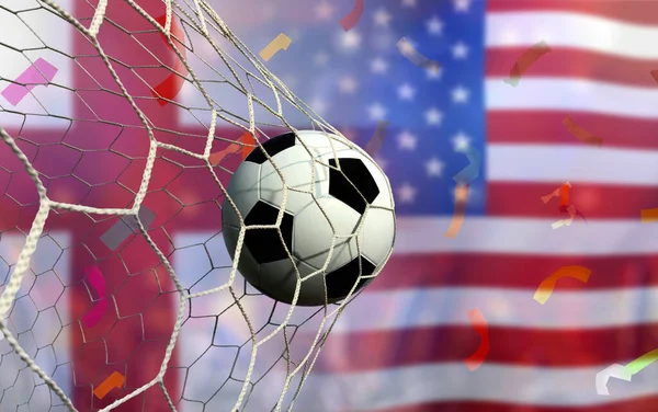 Fußball Cup Wettbewerb Zwischen England Und Amerika — Stockfoto