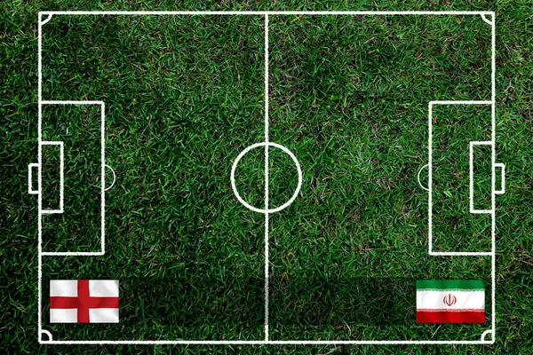 Змагання Футболу Між Збірною Англії Ірану — стокове фото