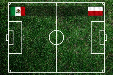 Ulusal Meksika ile Polonya arasındaki futbol kupası müsabakası.