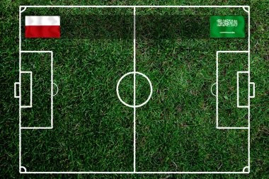 Ulusal Polonya ile Suudi Arabistan arasındaki futbol kupası yarışması.