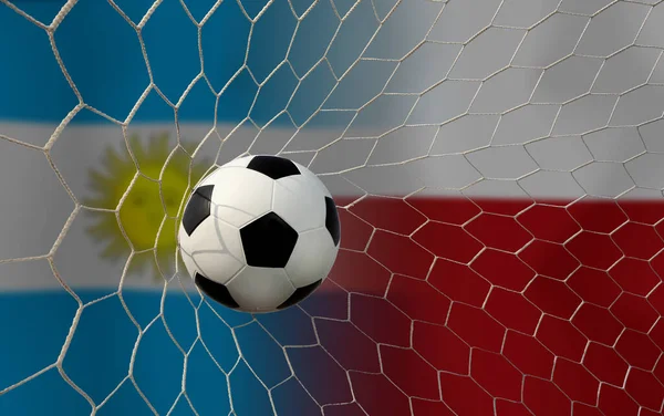 Competição Copa Futebol Entre Argentina Nacional Polônia Nacional — Fotografia de Stock