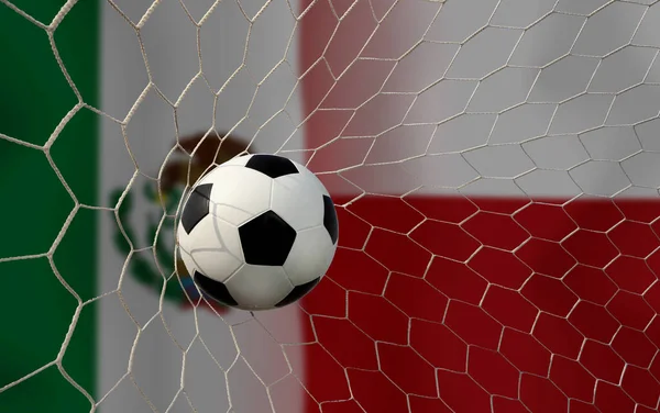 Competição Copa Futebol Entre México Nacional Polônia Nacional — Fotografia de Stock