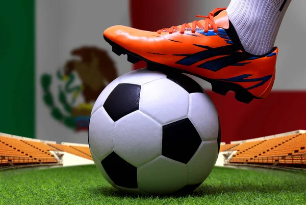 墨西哥全国与波兰之间的世界杯足球赛 — 图库照片