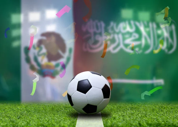Zawody Pucharu Piłki Nożnej Pomiędzy Meksykiem Arabią Saudyjską — Zdjęcie stockowe
