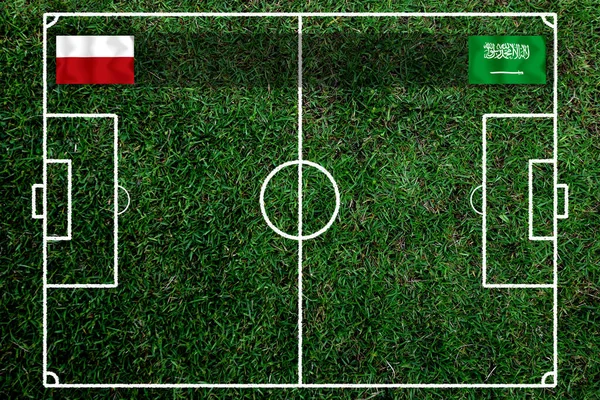 Coppa Calcio Competizione Tra Polonia Nazionale Arabia Saudita Nazionale — Foto Stock