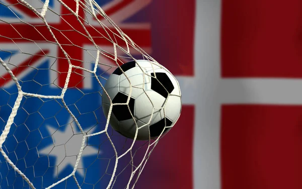 Competição Copa Futebol Entre Austrália Nacional Dinamarca Nacional — Fotografia de Stock