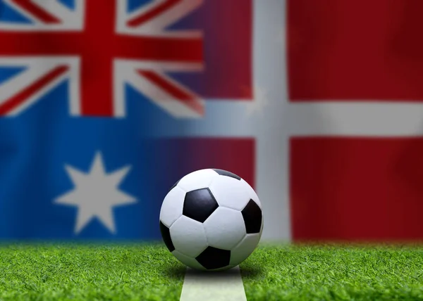 Змагання Футболу Між Збірними Австралії Данії — стокове фото