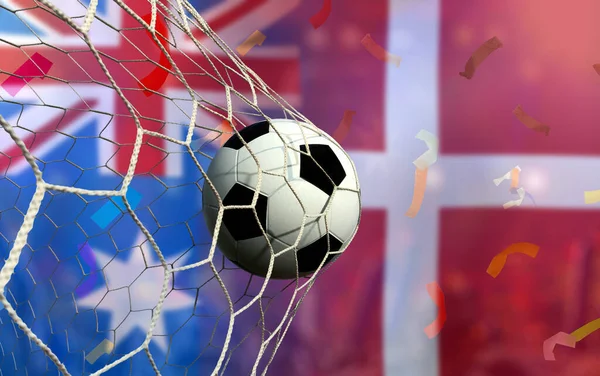 Ποδοσφαιρικός Διαγωνισμός Μεταξύ Της Εθνικής Αυστραλίας Και Της Εθνικής Δανίας — Φωτογραφία Αρχείου