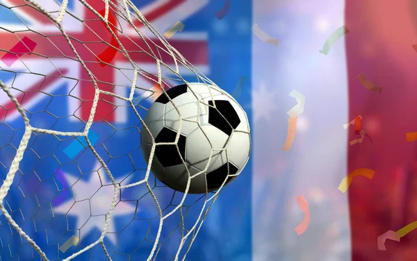 Fußball Pokalwettbewerb Zwischen Der Australischen Und Der Französischen Nationalmannschaft — Stockfoto