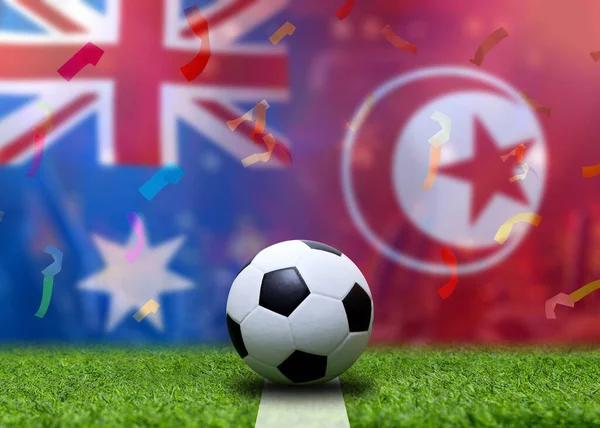 Football Cup Competition National Australia National Tunisia — Stock Photo, Image
