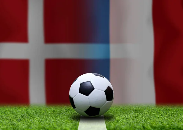 デンマーク代表とフランス代表のサッカーカップ戦 — ストック写真