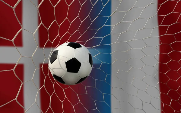 Voetbalbekerwedstrijd Tussen Denemarken Frankrijk — Stockfoto