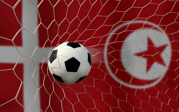 Змагання Футболу Між Збірними Данії Тунісу — стокове фото