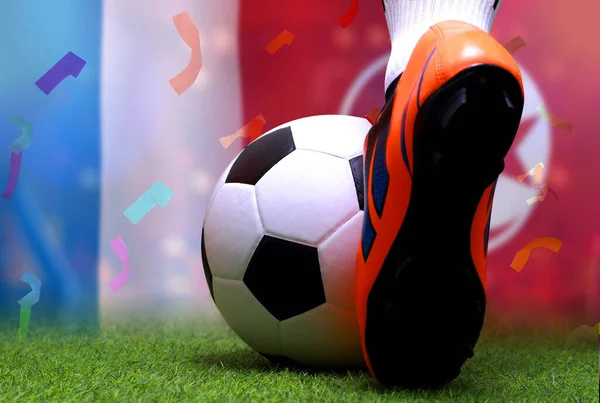 Zawody Pucharu Piłki Nożnej Pomiędzy Narodową Francją Tunezją — Zdjęcie stockowe