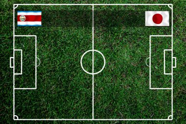 Ulusal Kosta Rika ile ulusal Japonya arasındaki futbol kupası yarışması.