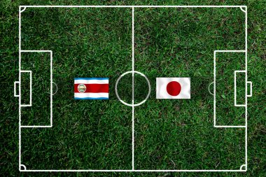 Ulusal Kosta Rika ile ulusal Japonya arasındaki futbol kupası yarışması.