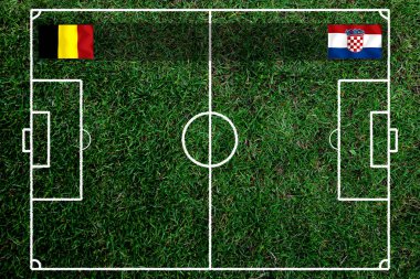 Ulusal Belçika ile Hırvatistan arasındaki Futbol Kupası müsabakası.