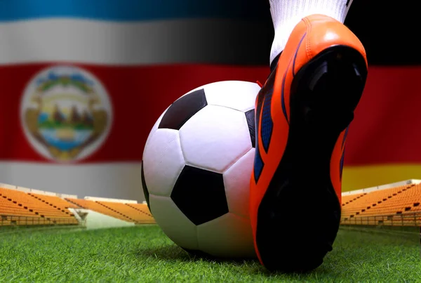 Copa Fútbol Competencia Entre Costa Rica Nacional Alemán Nacional — Foto de Stock
