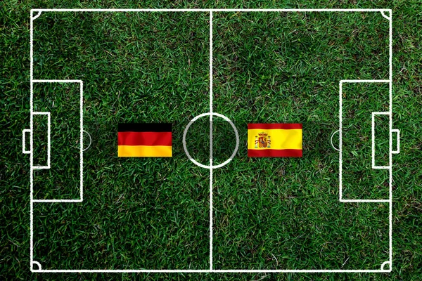 サッカーカップドイツ代表とスペイン代表の試合 — ストック写真