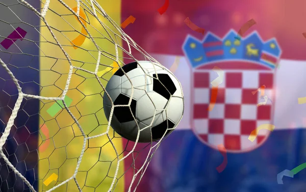 Copa Fútbol Competencia Entre Nacional Bélgica Croacia Nacional —  Fotos de Stock