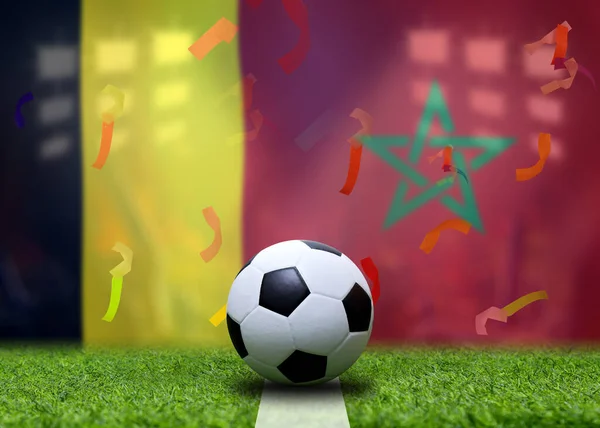 Copa Fútbol Competencia Entre Nacional Bélgica Marruecos Nacional —  Fotos de Stock