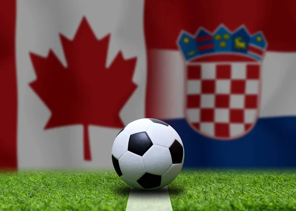 Copa Fútbol Competencia Entre Nacional Canadá Croacia Nacional —  Fotos de Stock