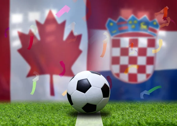 Competição Copa Futebol Entre Canadá Nacional Croácia Nacional — Fotografia de Stock